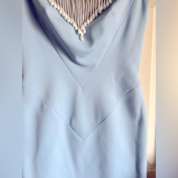 Sydney North Beckman’s vintage baby blue wiggle dress beaded neckline - Picture 2 of 14